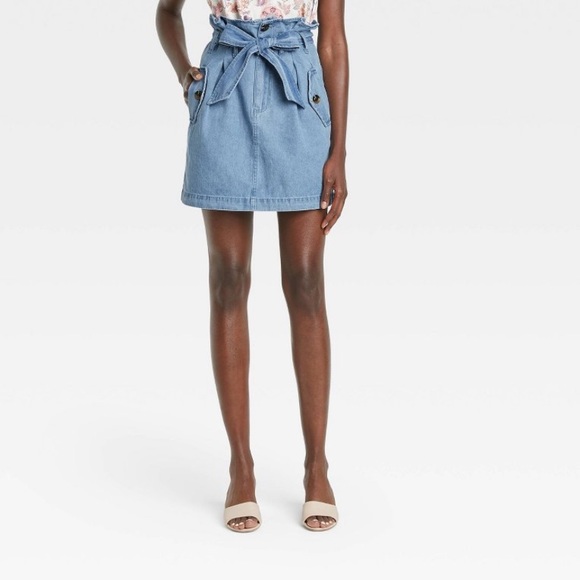 Who What Wear Dresses & Skirts - NEW “Who What Wear” Denim Paper-bag Mini Skirt